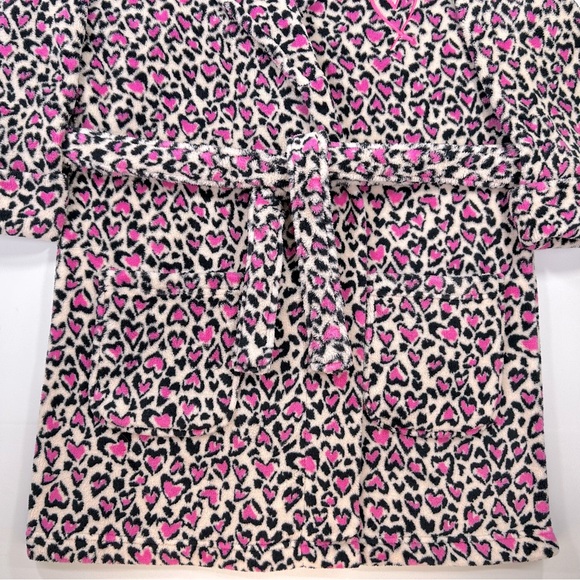 Victoria’s Secret Plush Pink Hearts Bathrobe Size XS/S - Picture 4 of 12